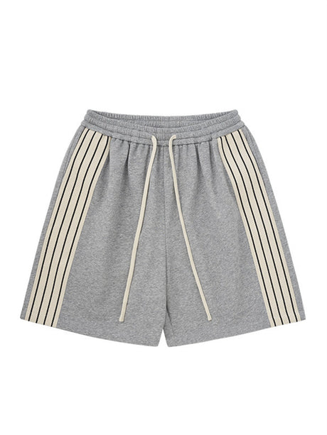 Liber SS Men's Striped Drawstring American Retro Contrast Shorts