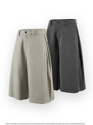 Liber Summer Men's Raw Edges Cropped Scimitar Suit Shorts