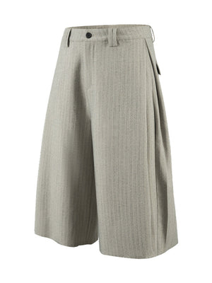 Liber Summer Men's Raw Edges Cropped Scimitar Suit Shorts