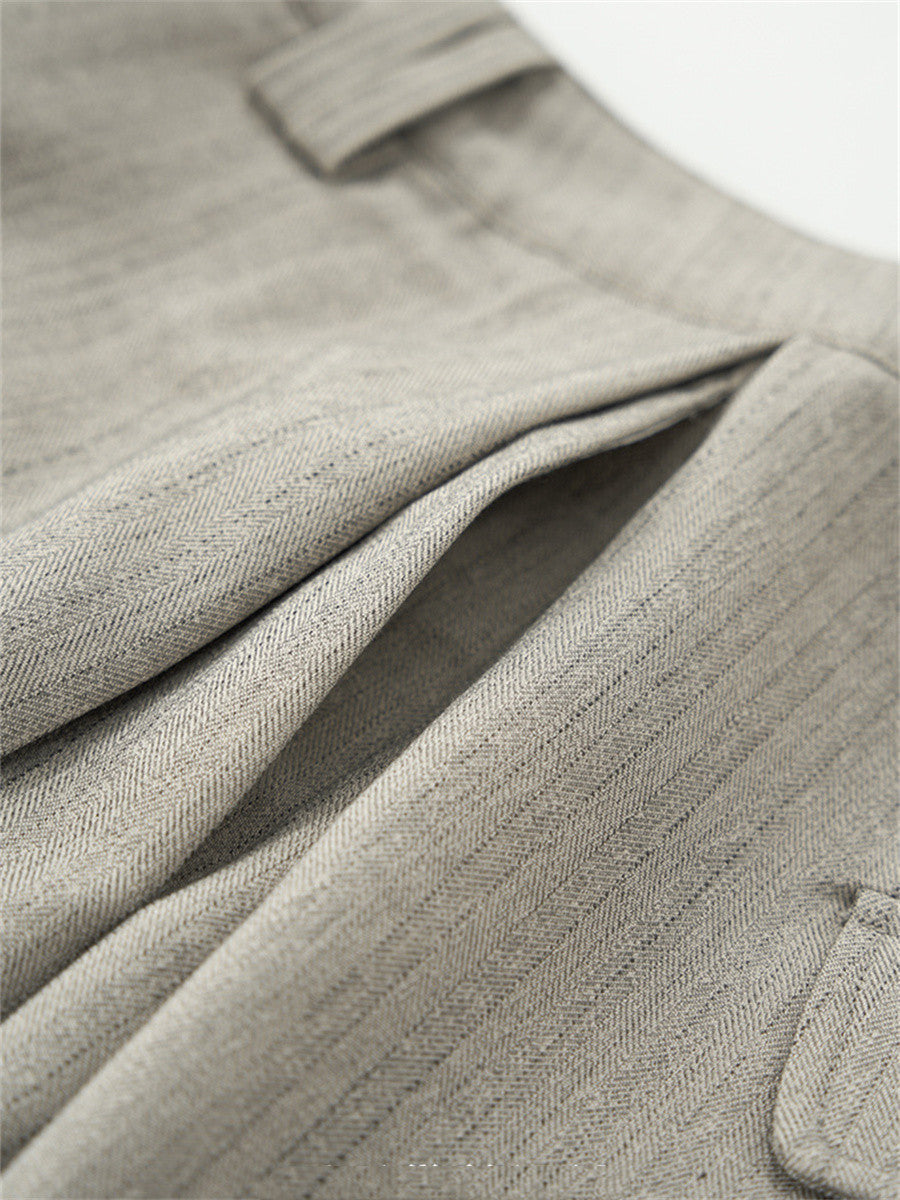 Liber Summer Men's Raw Edges Cropped Scimitar Suit Shorts