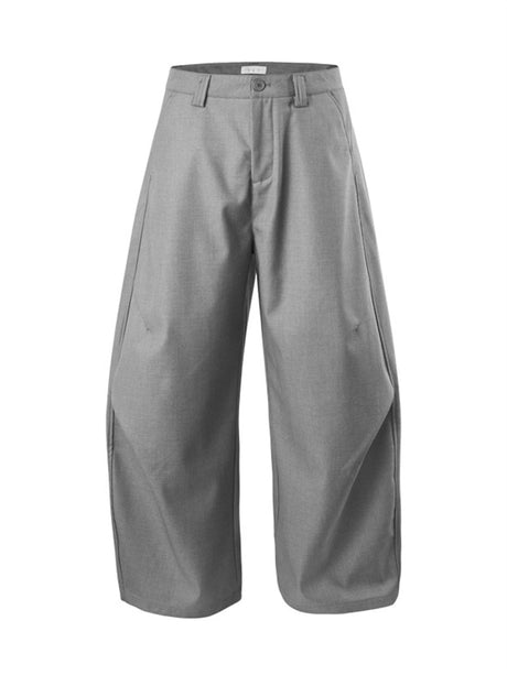 Liber Summer Men's Pleats Solid Color Pants