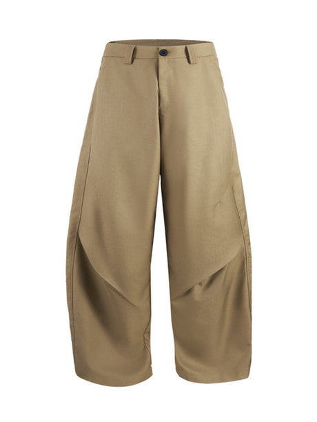 Liber Summer Men's Pleats Solid Color Pants