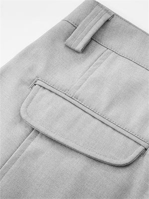 Liber Summer Men's Pleats Solid Color Pants