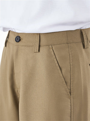 Liber Summer Men's Pleats Solid Color Cropped Pants