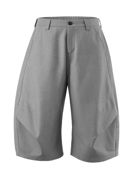 Liber Summer Men's Pleats Solid Color Cropped Pants