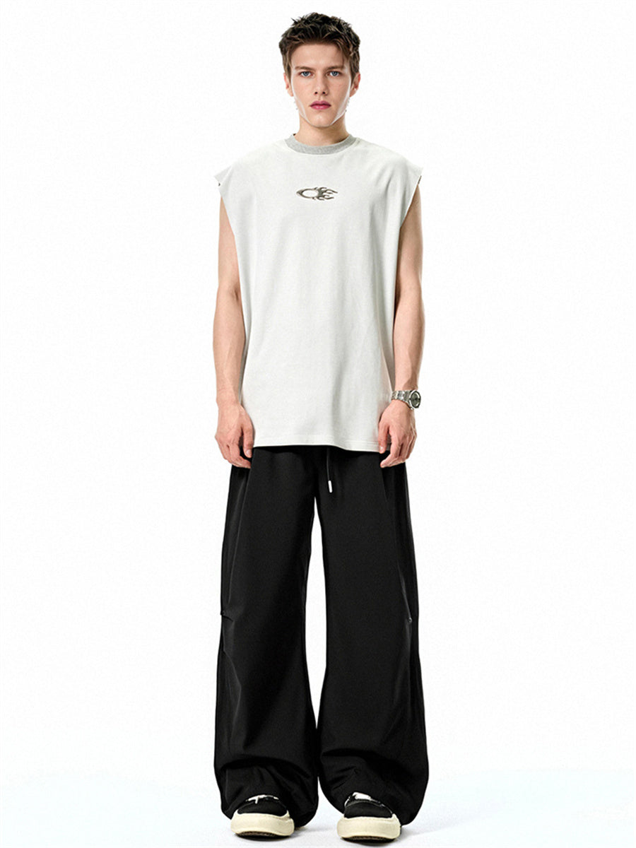 Liber Summer Men's Three-dimensional cutting Solid Color Cargo Trousers