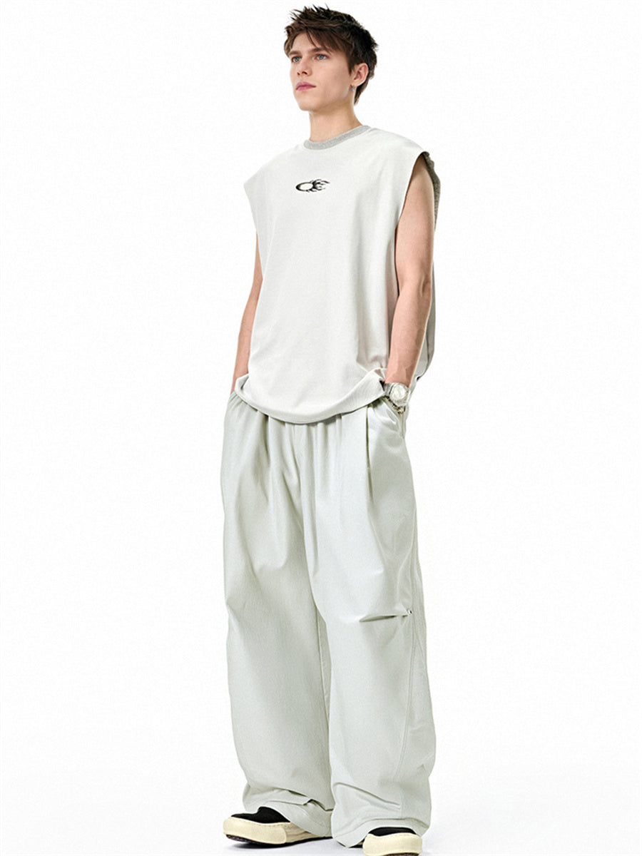 Liber Summer Men's Three-dimensional cutting Solid Color Cargo Trousers