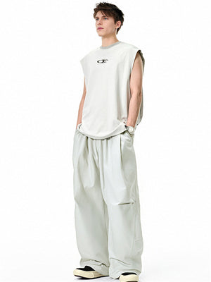 Liber Summer Men's Three-dimensional cutting Solid Color Cargo Trousers