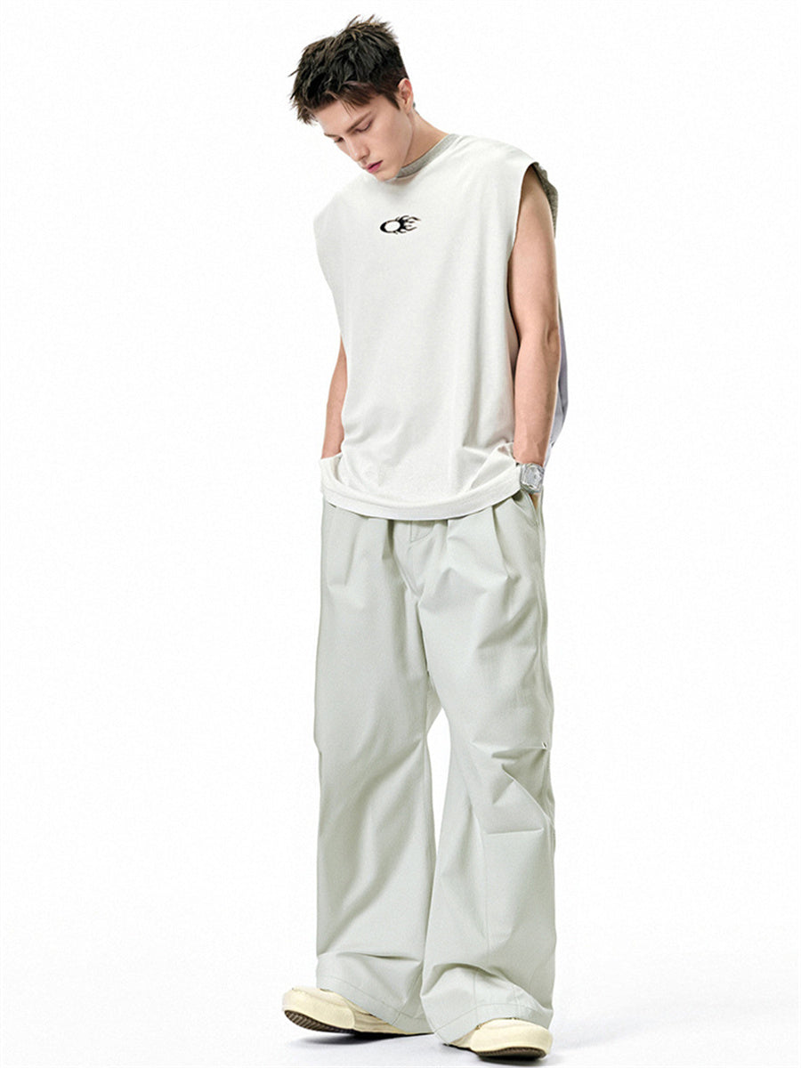Liber Summer Men's Three-dimensional cutting Solid Color Cargo Trousers