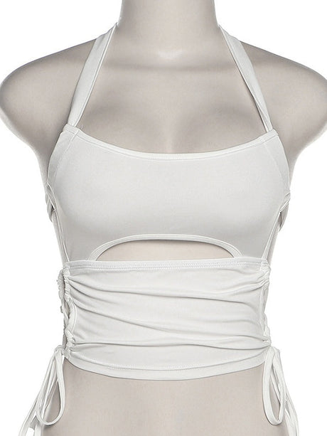 Liber Summer Women's Navel Solid Color Tank tops&Camis