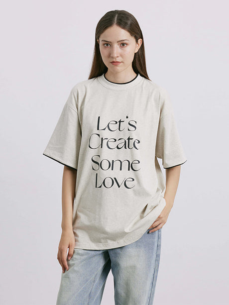 Liber Men's SS Gender-neutral Fashion Letter Print T-shirt