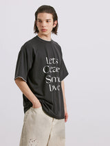 Liber Men's SS Gender-neutral Fashion Letter Print T-shirt