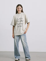 Liber Men's SS Gender-neutral Fashion Letter Print T-shirt