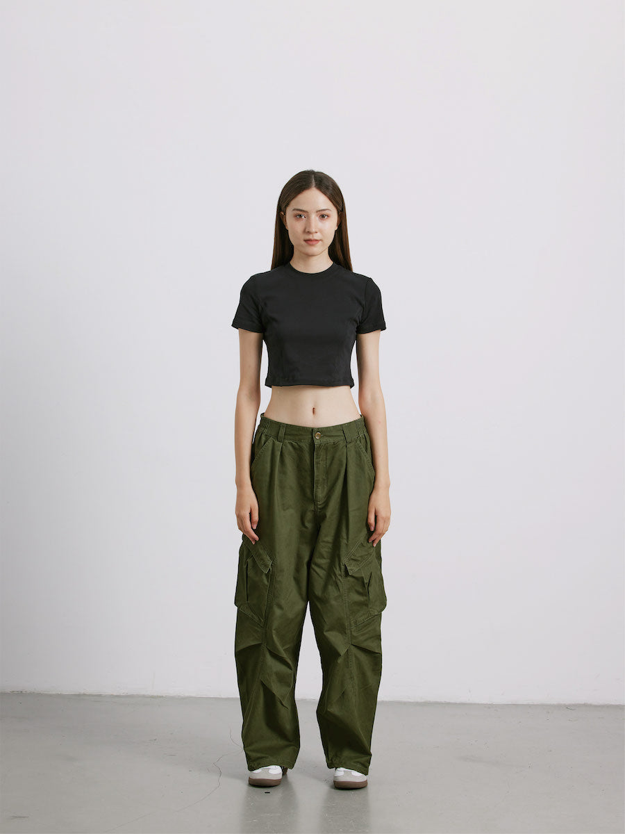 Liber Women's SS 5 Color Solid Topstitching T-shirt