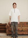 Liber Men's SS 3 Colors Solid Zipper Design Short Sleeve T-shirt