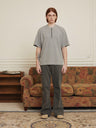 Liber Men's SS 3 Colors Solid Zipper Design Short Sleeve T-shirt