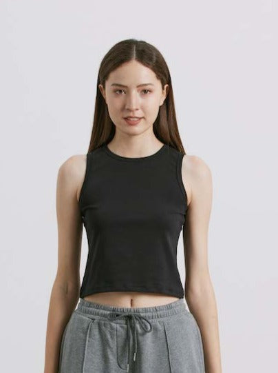 Liber Women's SS 5 Color Solid Topstitching Tank Top