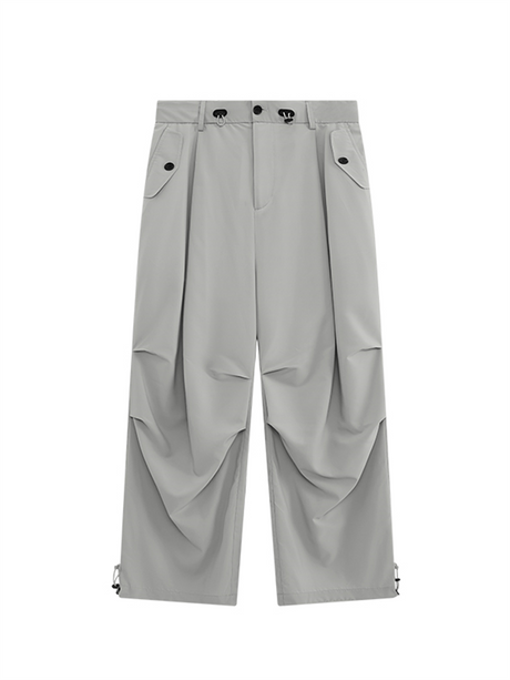 Liber Men's SS Hip Hop Solid Color Wide Leg Pants