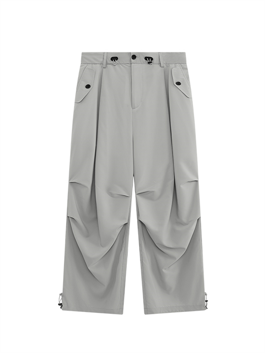 Liber Men's SS Hip Hop Solid Color Wide Leg Pants