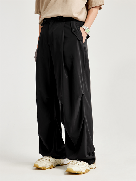 Liber Men's SS Hip Hop Solid Color Wide Leg Pants