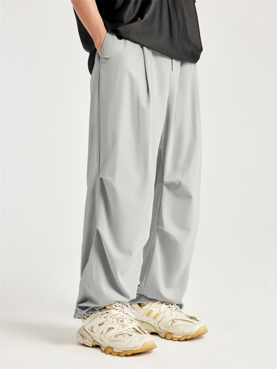 Liber Men's SS Hip Hop Solid Color Wide Leg Pants