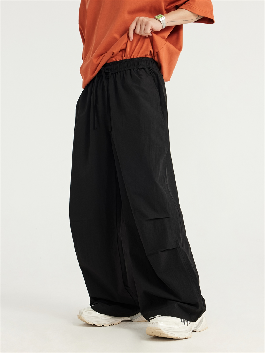 Liber Men's SS Hip Hop Solid Color Wide Leg Pants