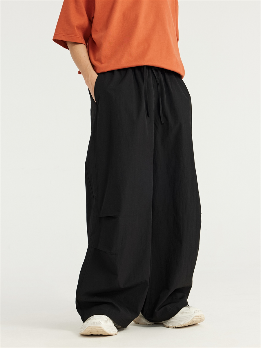 Liber Men's SS Hip Hop Solid Color Wide Leg Pants