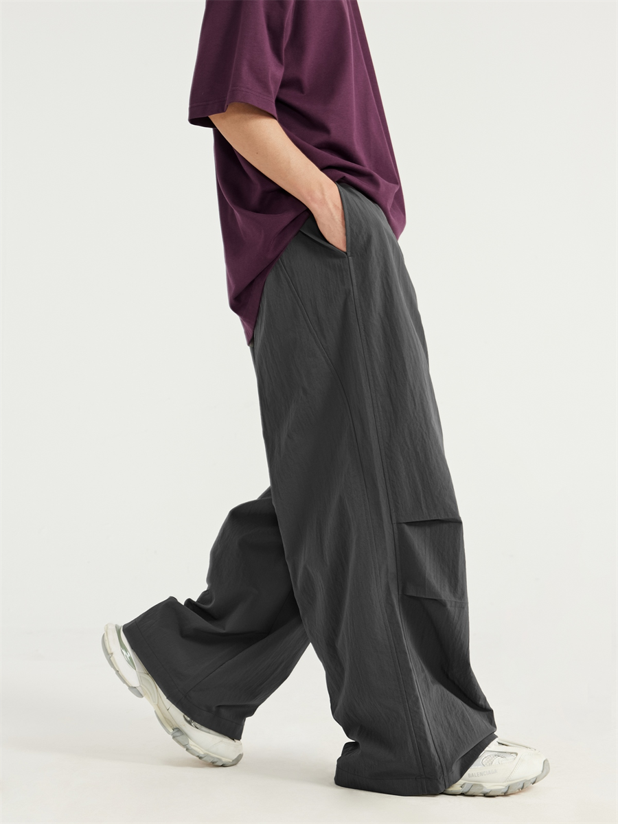 Liber Men's SS Hip Hop Solid Color Wide Leg Pants