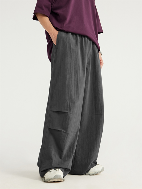 Liber Men's SS Hip Hop Solid Color Wide Leg Pants
