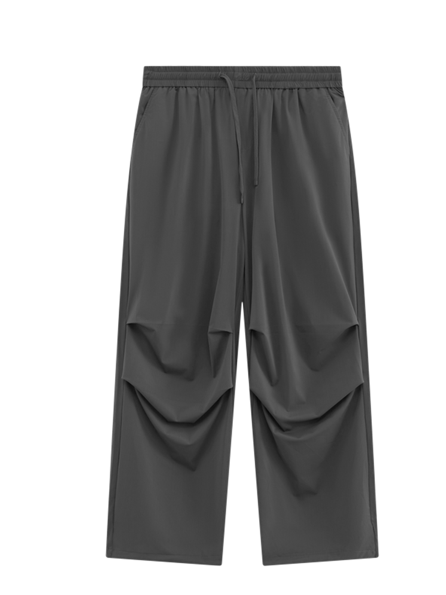 Liber Men's SS Hip Hop Solid Color Wide Leg Pants