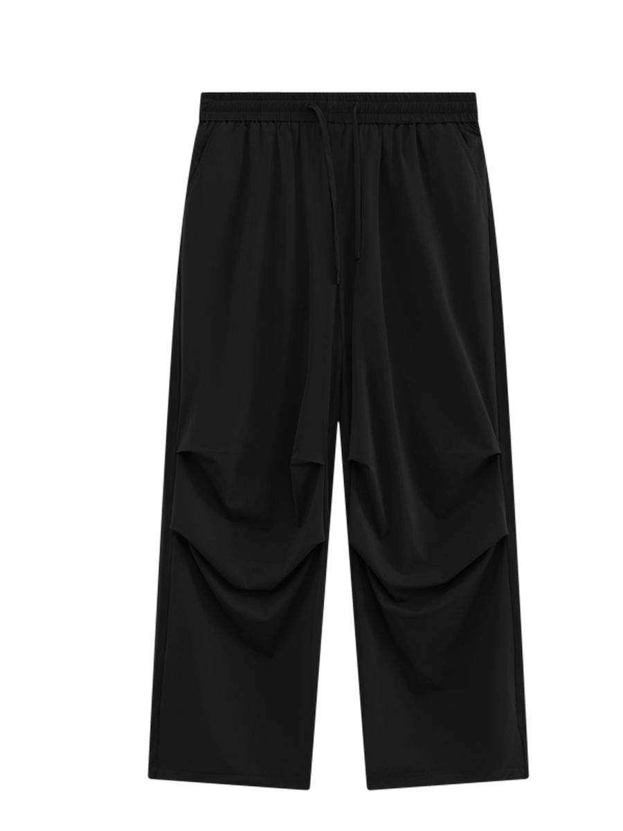 Liber Men's SS Hip Hop Solid Color Wide Leg Pants
