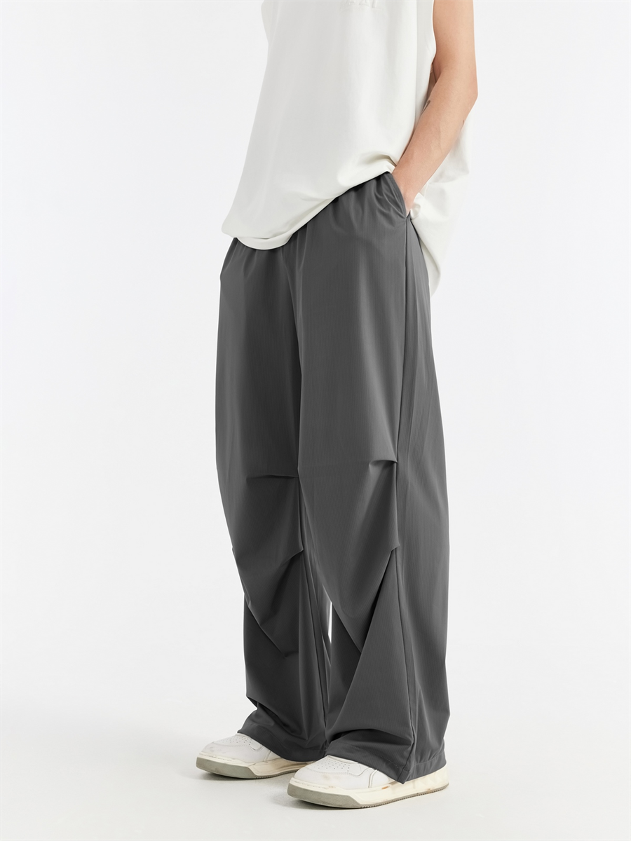 Liber Men's SS Hip Hop Solid Color Wide Leg Pants