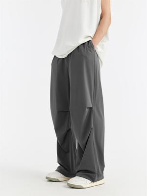 Liber Men's SS Hip Hop Solid Color Wide Leg Pants