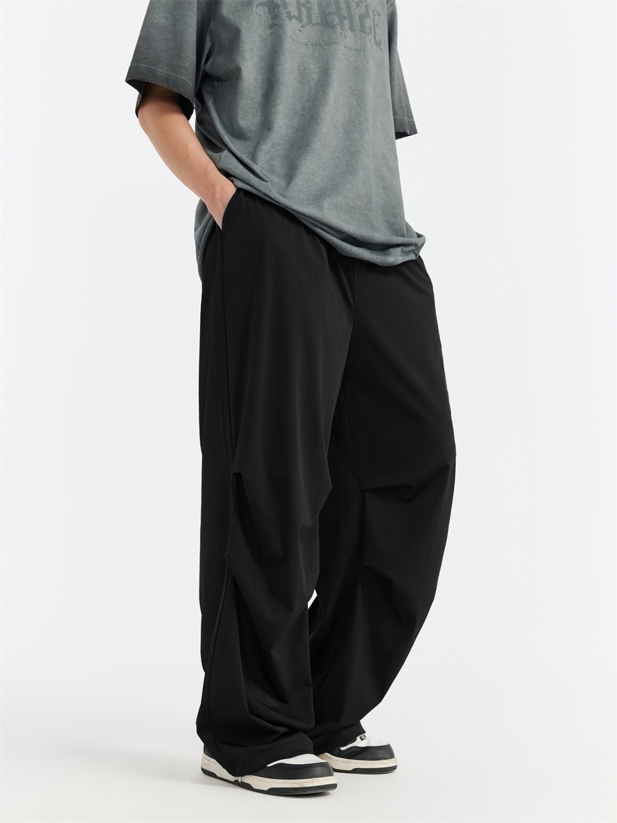 Liber Men's SS Hip Hop Solid Color Wide Leg Pants