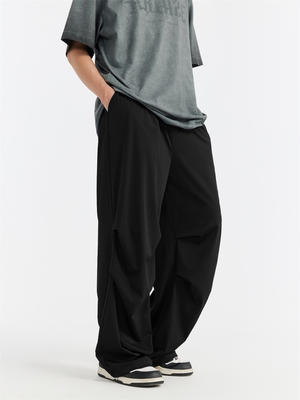Liber Men's SS Hip Hop Solid Color Wide Leg Pants