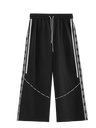 Liber men's SS hip-hop stitching, printed wide-leg trousers
