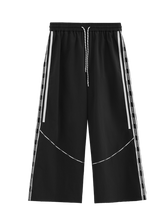 Liber men's SS hip-hop stitching, printed wide-leg trousers
