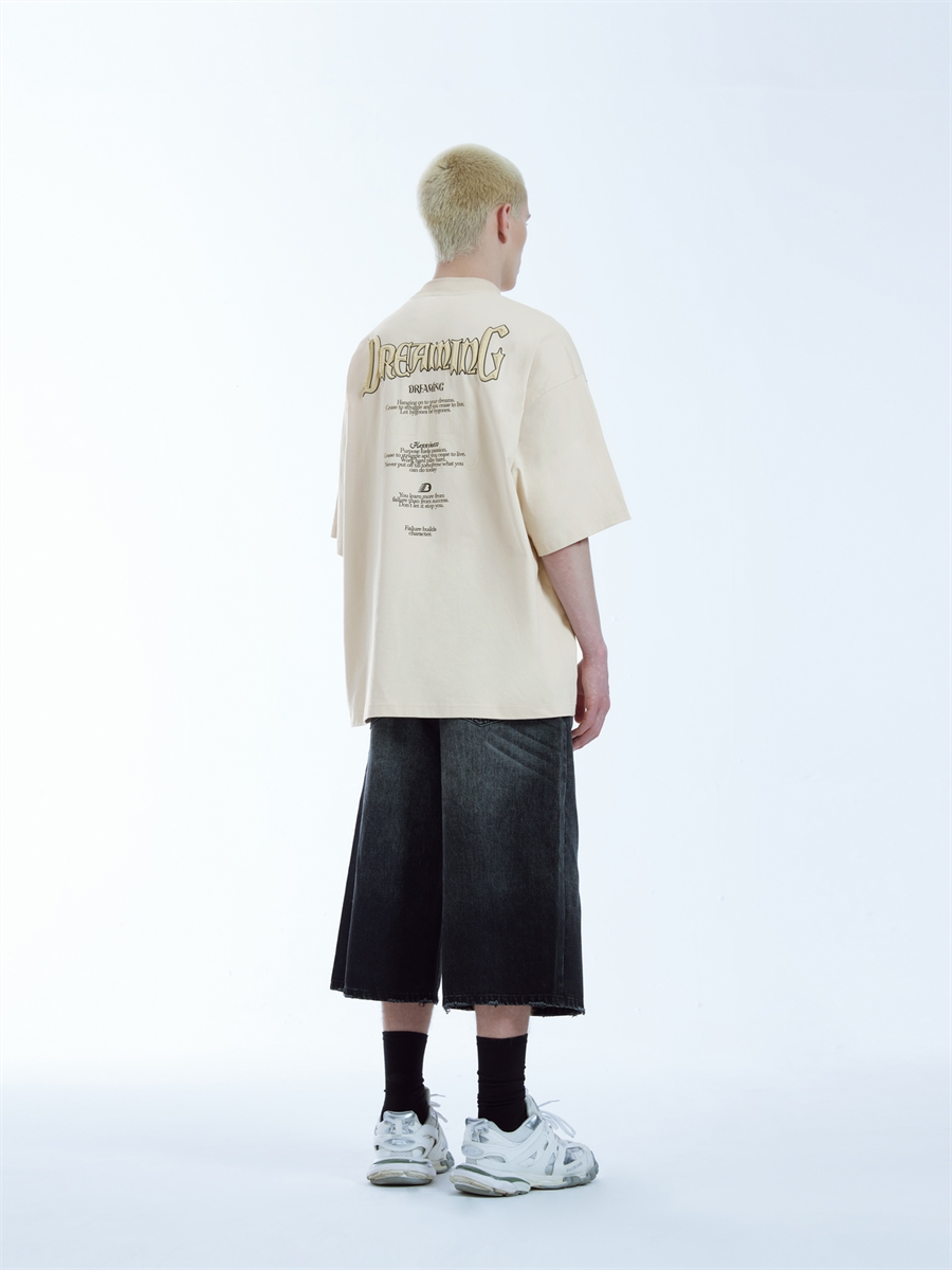 Liber Men's SS Hip-Hop 3D Printed Round Neck Short Sleeve Loose T-Shirt