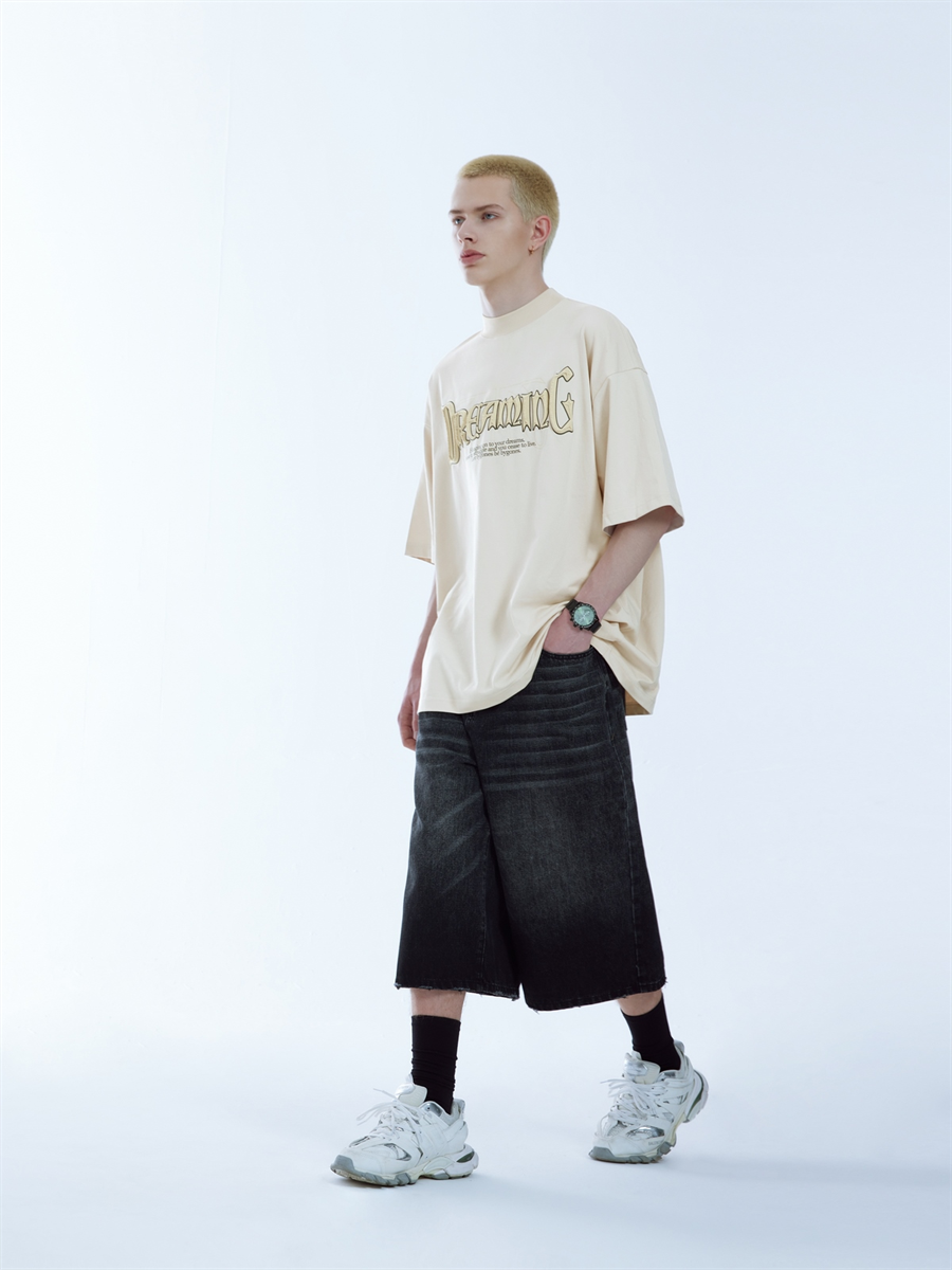 Liber Men's SS Hip-Hop 3D Printed Round Neck Short Sleeve Loose T-Shirt