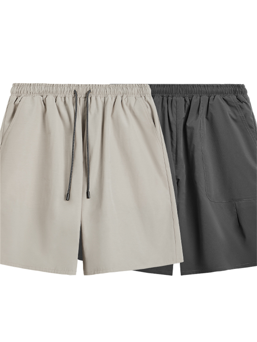 Liber Men's SS Hip Hop Solid Color Loose Shorts