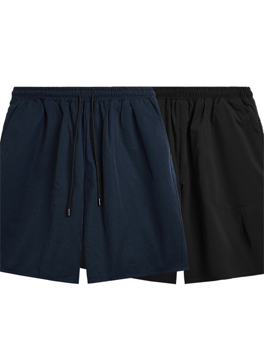 Liber Men's SS Hip Hop Solid Color Loose Shorts