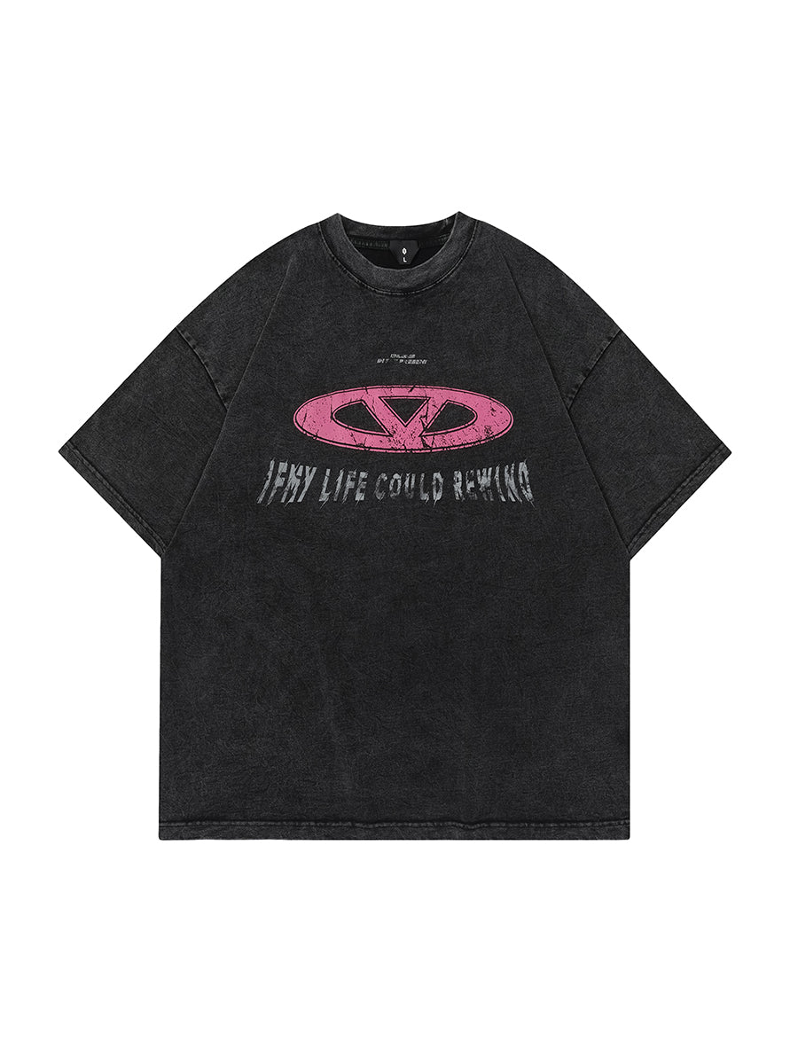 Liber Women's SS Hip-Hop Printed Round Neck Short Sleeve Loose T-Shirt