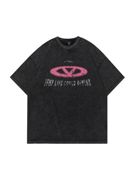 Liber Women's SS Hip-Hop Printed Round Neck Short Sleeve Loose T-Shirt