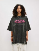 Liber Women's SS Hip-Hop Printed Round Neck Short Sleeve Loose T-Shirt