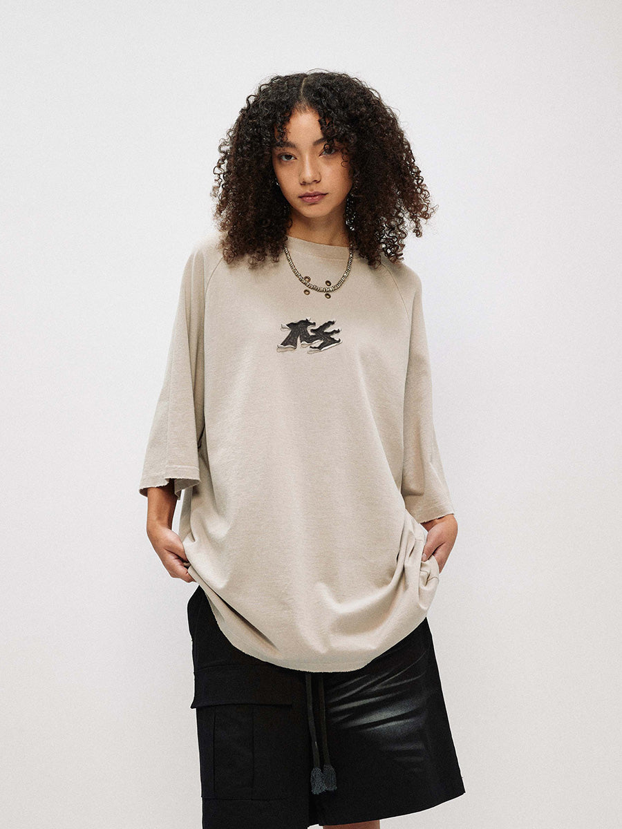 Liber Women's SS Hip-Hop Printed Round Neck Short Sleeve Loose T-Shirt
