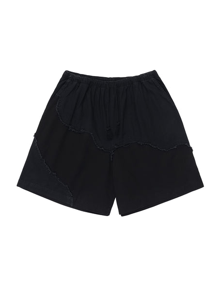 Liber men's SS hip-hop stitching mid-neck loose shorts