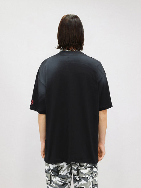 Liber Men's SS Hip-Hop Printed Round Neck Short Sleeve Loose T-Shirt