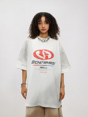 Liber Women's SS Hip-Hop Printed Round Neck Short Sleeve Loose T-Shirt
