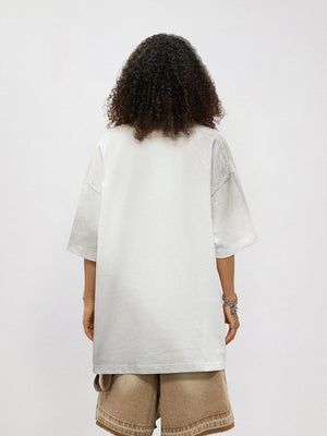 Liber Women's SS Hip-Hop Printed Round Neck Short Sleeve Loose T-Shirt