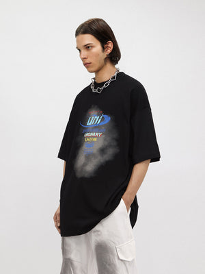 Liber Women's SS Hip-Hop Printed Round Neck Short Sleeve Loose T-Shirt